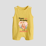 "Happy 1st Birthday As Mommy - The Perfect Baby Romper Suit For Special Memories" - PASTEL YELLOW - 0 - 5 Months Old (Chest 18")