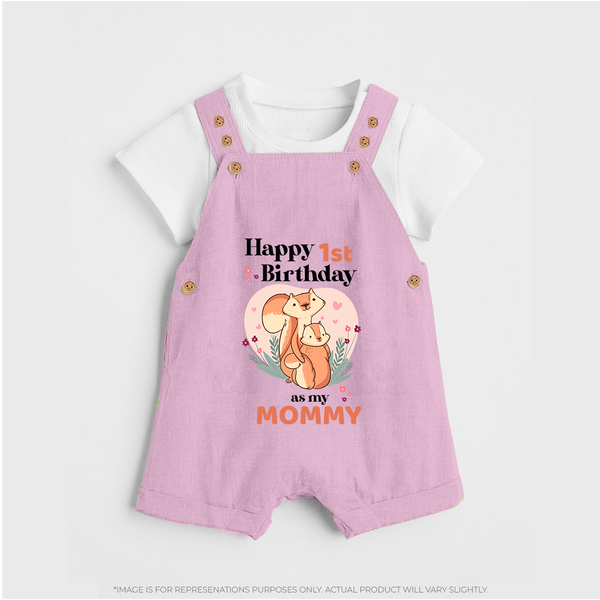 Dungaree Set for Mom's Birthday | Adorable Baby Dungaree Set Outfit - BABY PINK - 0 - 5 Months Old (Chest 18")