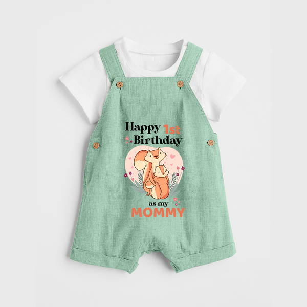 Dungaree Set for Mom's Birthday | Adorable Baby Dungaree Set Outfit - MINT GREEN - 0 - 5 Months Old (Chest 18")
