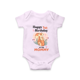 "Happy 1st Birthday As Mommy - The Perfect Baby Romper For Special Memories" - LILAC - 0 - 3 Months Old (Chest 16")