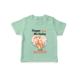 "Happy 1st Birthday As Mommy - The Perfect Kids T-Shirt For Special Memories" - MINT GREEN - 0-5 Months Old (Chest 17")