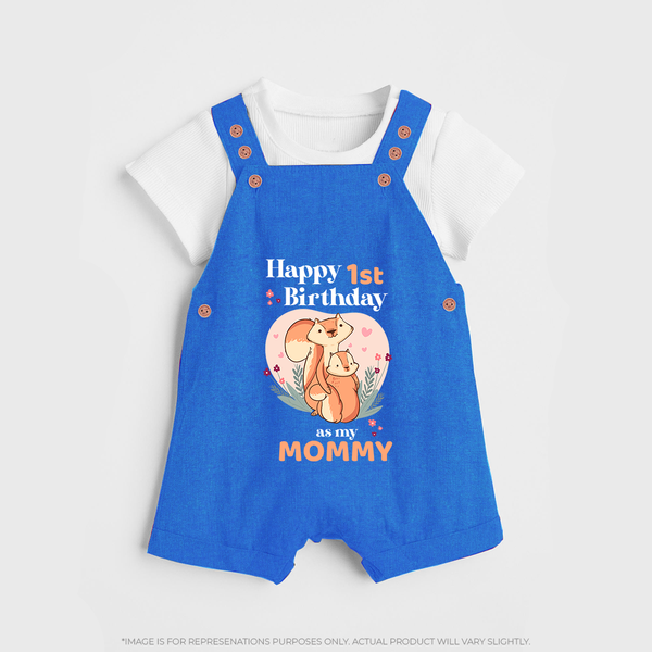Dungaree Set for Mom's Birthday | Adorable Baby Dungaree Set Outfit - COBALT BLUE - 0 - 5 Months Old (Chest 18")