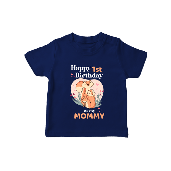 T-Shirt for Mom's Birthday | Adorable Baby T-Shirt Outfit - NAVY BLUE - 0-5 Months Old (Chest 17")