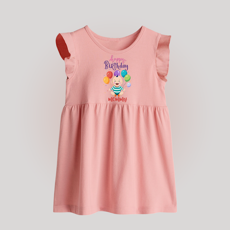 "Make MomÕs Birthday Magical With This Unique Baby Frock" - BABY PINK - 0 - 3 Months Old (Chest 17")