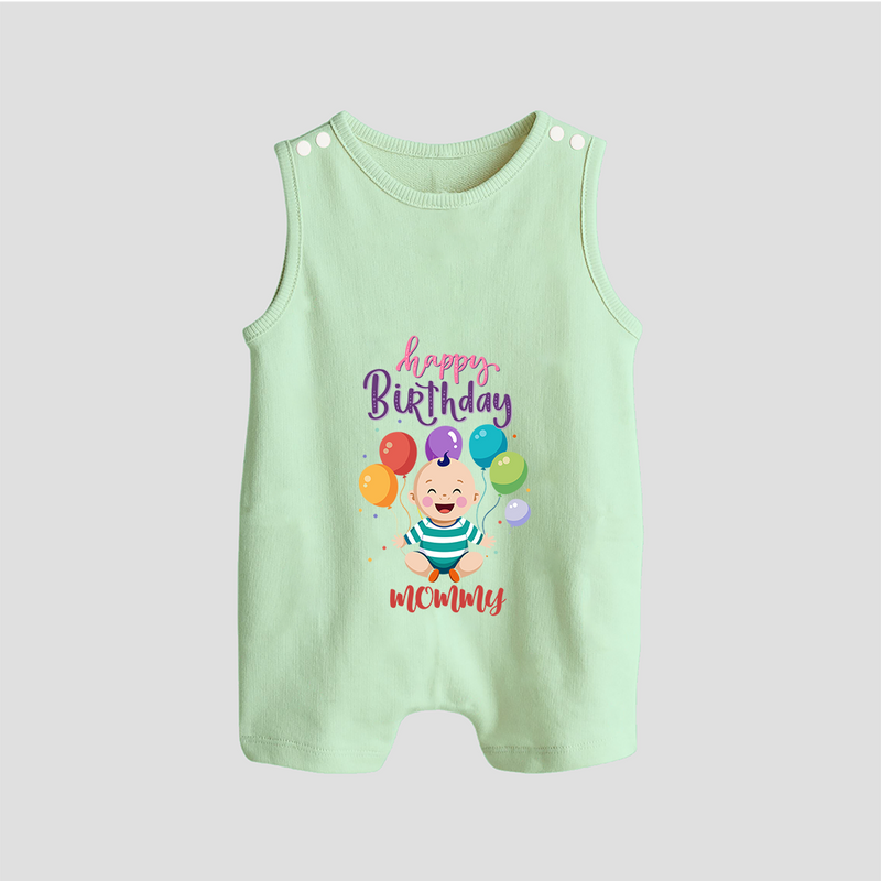 "Make MomÕs Birthday Magical With This Unique Baby Romper Suit" - MINT GREEN - 0 - 5 Months Old (Chest 18")