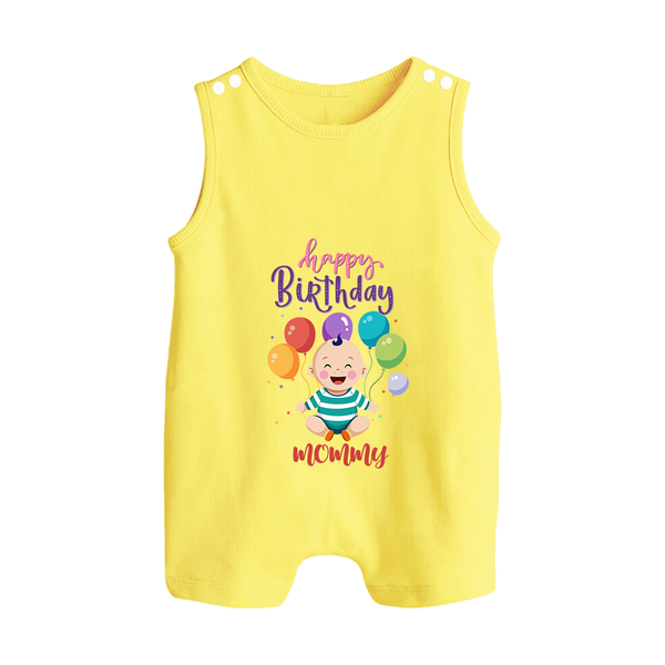 Mommy's Special Day Romper/Sleeveless Romper | Gift from Baby - PASTEL YELLOW - 0 - 5 Months Old (Chest 18")