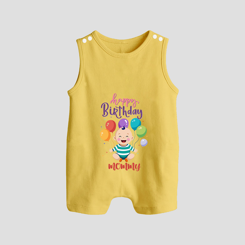 "Make MomÕs Birthday Magical With This Unique Baby Romper Suit" - PASTEL YELLOW - 0 - 5 Months Old (Chest 18")