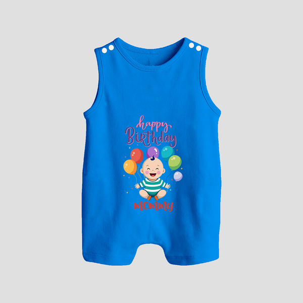 "Make MomÕs Birthday Magical With This Unique Baby Romper Suit" - ROYAL BLUE - 0 - 5 Months Old (Chest 18")