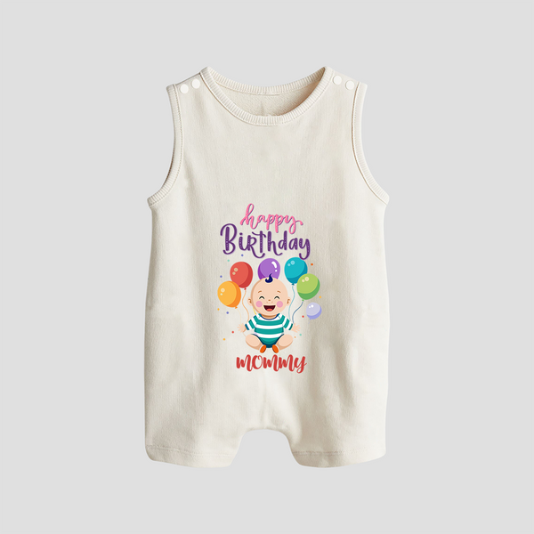 Mommy's Special Day Romper/Sleeveless Romper | Gift from Baby - WHITE - 0 - 5 Months Old (Chest 18")