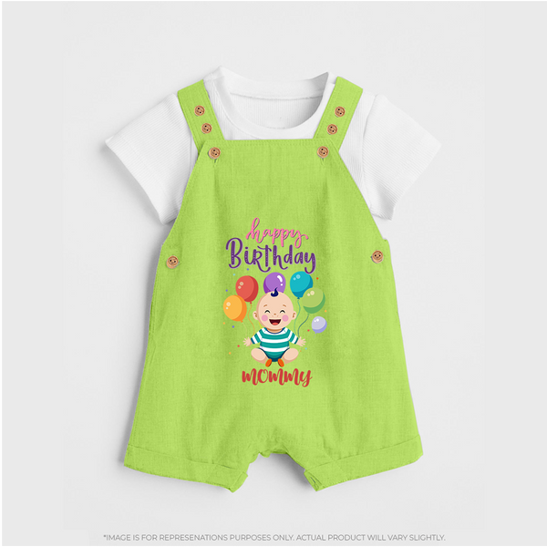 Mommy's Special Day Dungaree Set | Gift from Baby - GREEN - 0 - 5 Months Old (Chest 18")