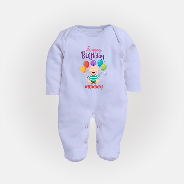 Mommy's Special Day Sleep Suit/Full Sleeve Romper | Gift from Baby - BABY BLUE - New Born (Chest 7.5")