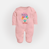 "Make MomÕs Birthday Magical With This Unique Baby Sleep Suit" - BABY PINK - New Born (Chest 7.5")