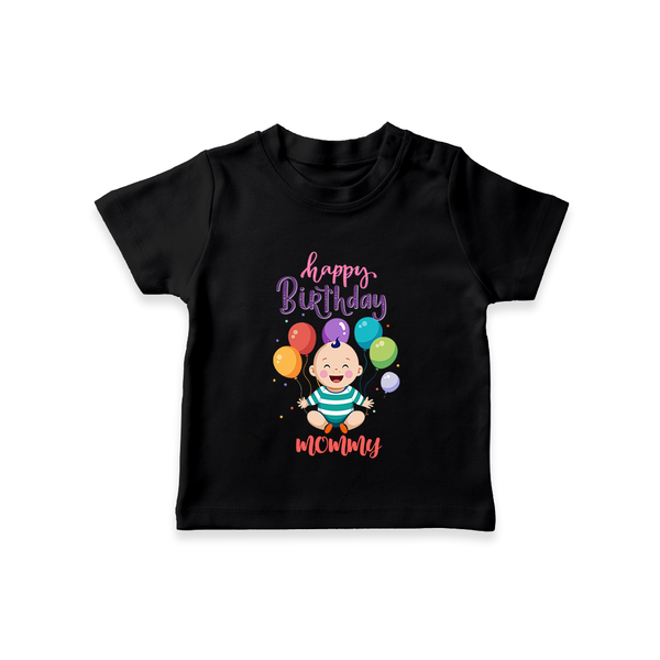 Mommy's Special Day T-Shirt | Gift from Baby - BLACK - 0-5 Months Old (Chest 17")