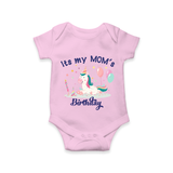 Newborn Romper/Onesie with Happy Birthday Mom Print | Keepsake Gift Idea - BABY PINK - 0 - 3 Months Old (Chest 16")