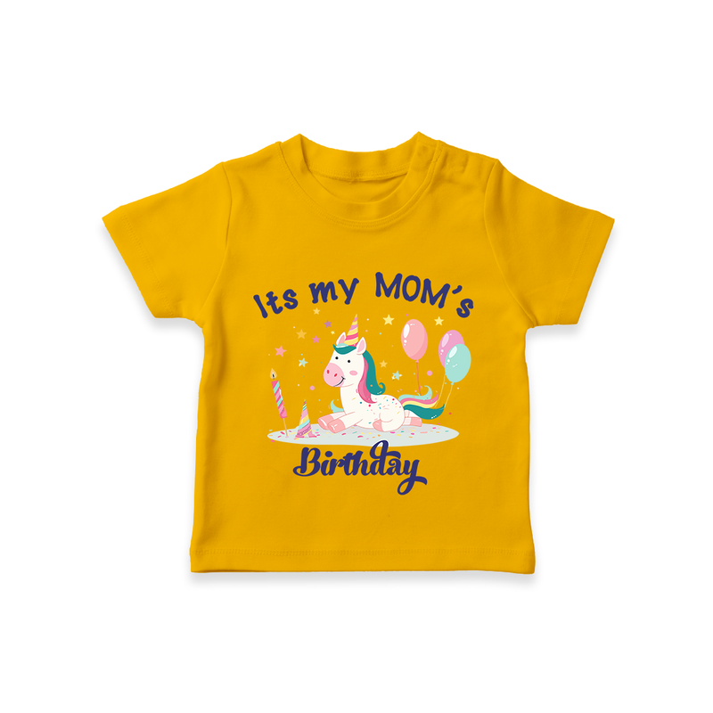 "Happy Birthday Mom - KidsÕs Gift To Make Mom Smile All Day!" - CHROME YELLOW - 0-5 Months Old (Chest 17")