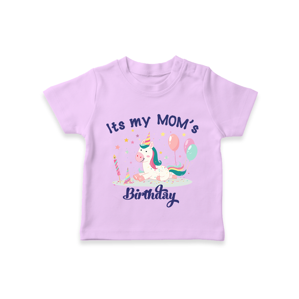 Newborn T-Shirt with Happy Birthday Mom Print | Keepsake Gift Idea - LILAC - 0-5 Months Old (Chest 17")