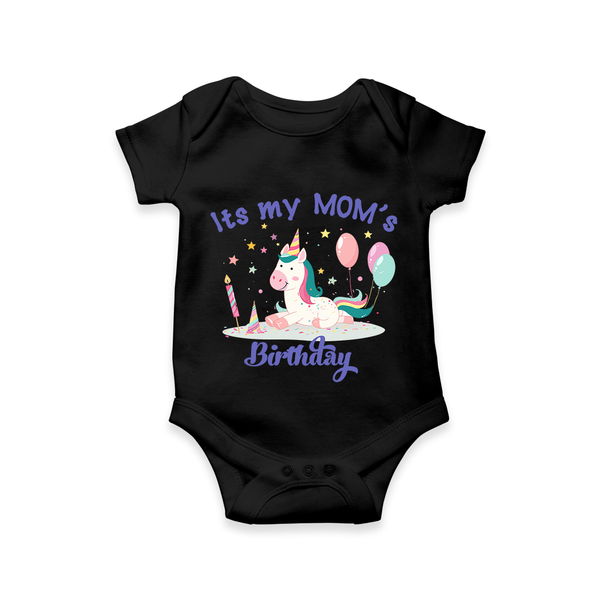 Newborn Romper/Onesie with Happy Birthday Mom Print | Keepsake Gift Idea - BLACK - 0 - 3 Months Old (Chest 16")
