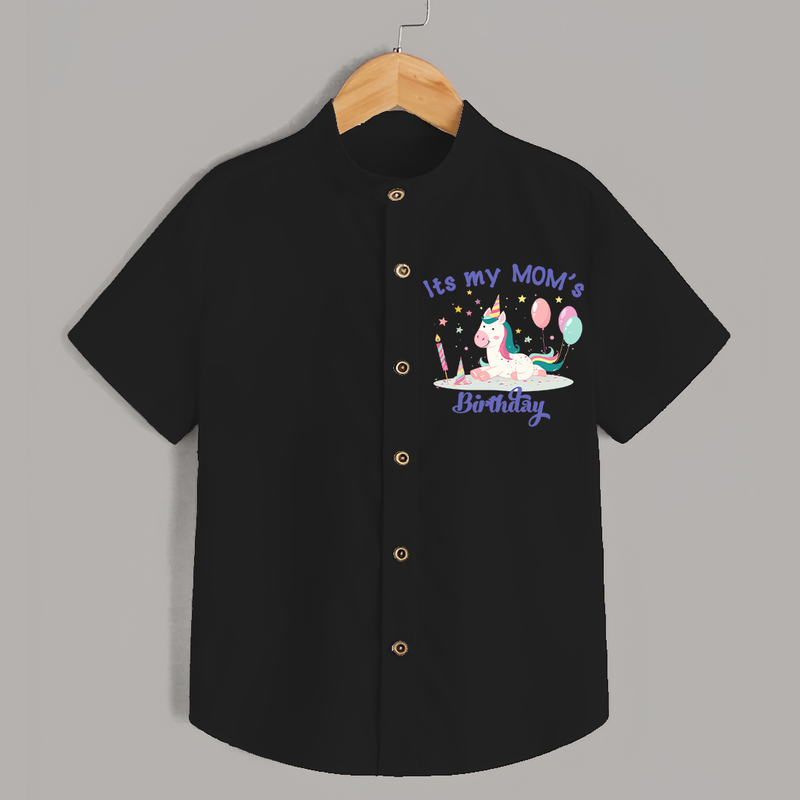 Newborn Shirt with Happy Birthday Mom Print | Keepsake Gift Idea - BLACK - 0 - 6 Months Old (Chest 23")