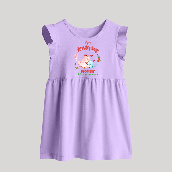 Mom Birthday Outfit for Baby Frock | Soft Cotton Baby Frock - LILAC - 0 - 3 Months Old (Chest 17")