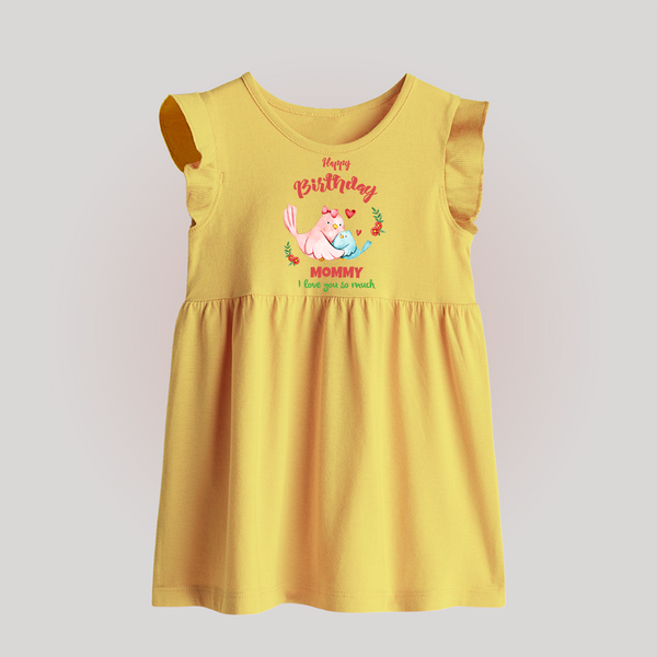 Mom Birthday Outfit for Baby Frock | Soft Cotton Baby Frock - PASTEL YELLOW - 0 - 3 Months Old (Chest 17")