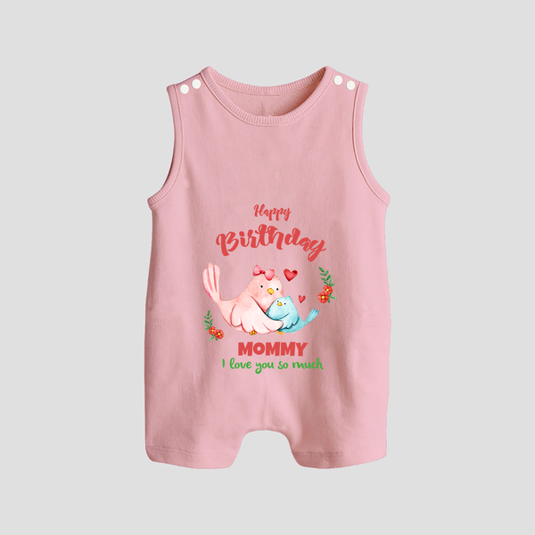 Mom Birthday Outfit for Baby Romper/Sleeveless Romper | Soft Cotton Playsuit/Romper Suit - BABY PINK - 0 - 5 Months Old (Chest 18")