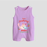 Mom Birthday Outfit for Baby Romper/Sleeveless Romper | Soft Cotton Playsuit/Romper Suit - LILAC - 0 - 5 Months Old (Chest 18")