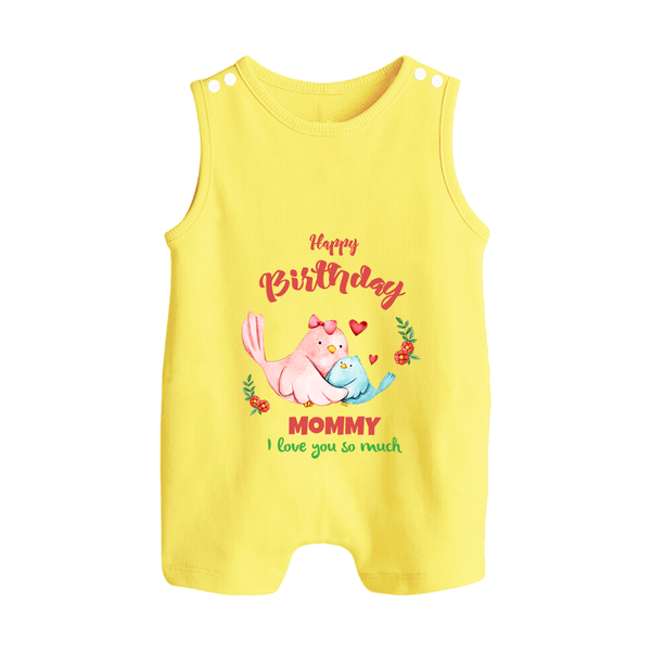 Mom Birthday Outfit for Baby Romper/Sleeveless Romper | Soft Cotton Playsuit/Romper Suit - PASTEL YELLOW - 0 - 5 Months Old (Chest 18")