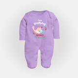 "Happy Birthday Mom - Baby Sleep Suit That Makes Celebrations Unforgettable" - LILAC - New Born (Chest 7.5")