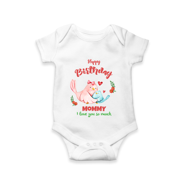 Mom Birthday Outfit for Baby Romper/Bodysuit | Soft Cotton Romper/Onesie - WHITE - 0 - 3 Months Old (Chest 16")