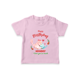 Mom Birthday Outfit for Baby T-Shirt | Soft Cotton T-Shirt - BABY PINK - 0-5 Months Old (Chest 17")