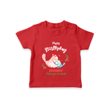 "Happy Birthday Mom - Kids T-Shirt That Makes Celebrations Unforgettable" - RED - 0-5 Months Old (Chest 17")