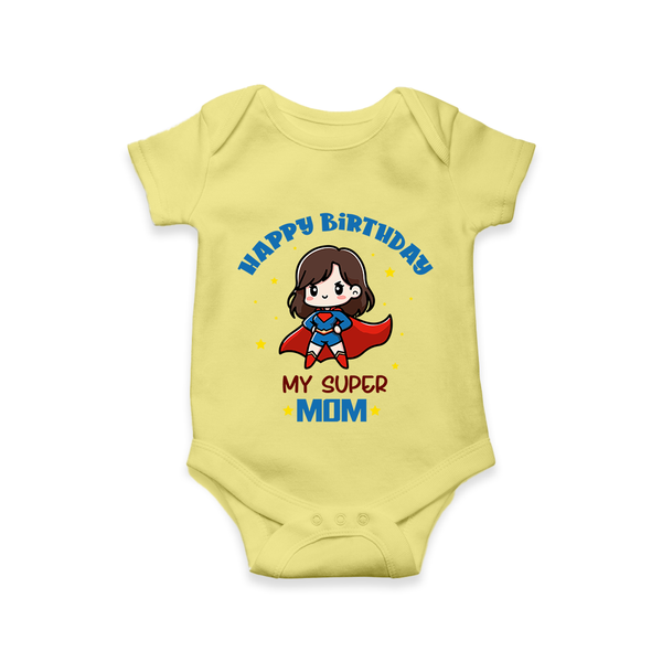 Baby Romper/Onesie for Mommy's Big Day | Unique Birthday Gift - PASTEL YELLOW - 0 - 3 Months Old (Chest 16")