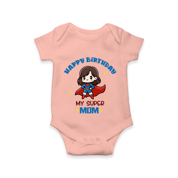 Baby Romper/Onesie for Mommy's Big Day | Unique Birthday Gift - PEACH - 0 - 3 Months Old (Chest 16")
