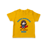Baby T-Shirt for Mommy's Big Day | Unique Birthday Gift - CHROME YELLOW - 0-5 Months Old (Chest 17")