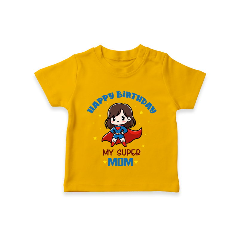 Baby T-Shirt for Mommy's Big Day | Unique Birthday Gift - CHROME YELLOW - 0-5 Months Old (Chest 17")