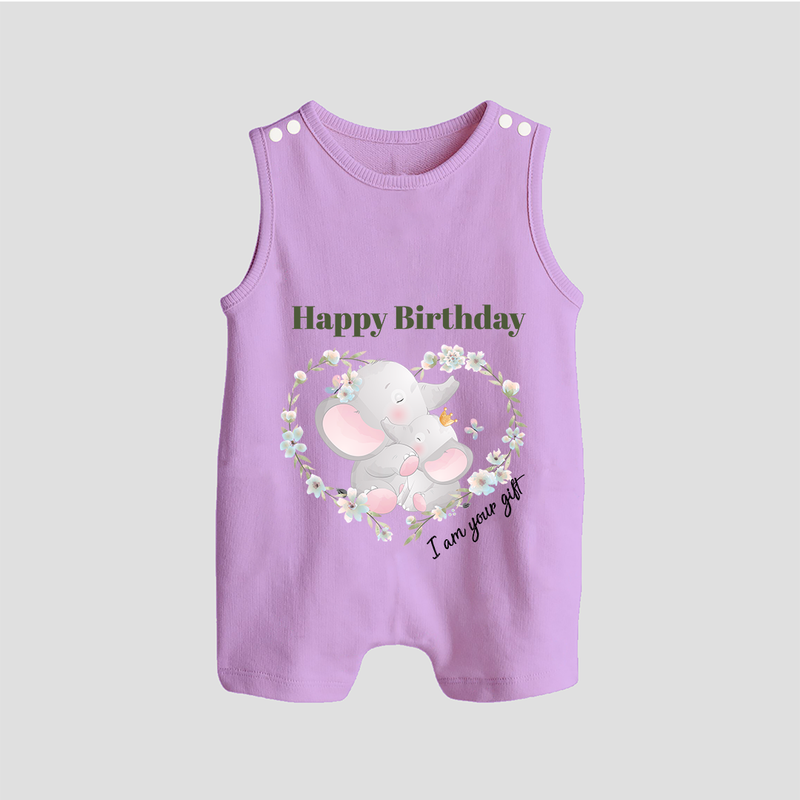 "Happy Birthday Mom - The Cutest Baby Romper Suit For Heartfelt Memories" - LILAC - 0 - 5 Months Old (Chest 18")