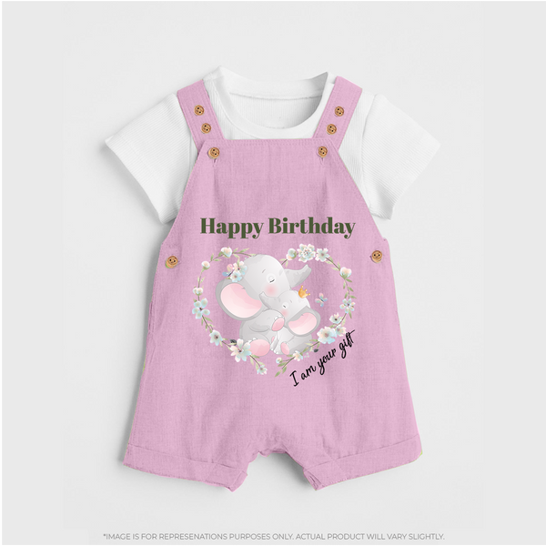 Celebrate Mommy with This Baby Dungaree Set | Perfect for Photoshoot - BABY PINK - 0 - 5 Months Old (Chest 18")