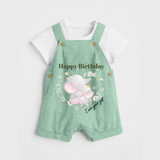 Celebrate Mommy with This Baby Dungaree Set | Perfect for Photoshoot - MINT GREEN - 0 - 5 Months Old (Chest 18")