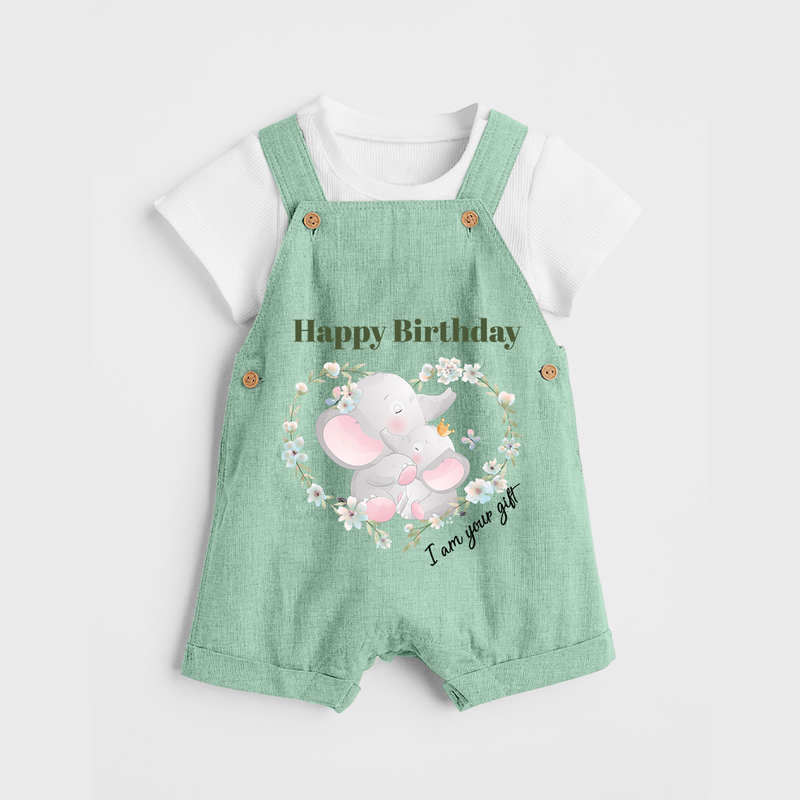 Celebrate Mommy with This Baby Dungaree Set | Perfect for Photoshoot - MINT GREEN - 0 - 5 Months Old (Chest 18")