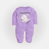 "Happy Birthday Mom - The Cutest Baby Sleep Suit For Heartfelt Memories" - LILAC - New Born (Chest 7.5")