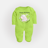 Celebrate Mommy with This Baby Sleep Suit/Full Sleeve Romper | Perfect for Photoshoot - LIME GREEN - New Born (Chest 7.5")