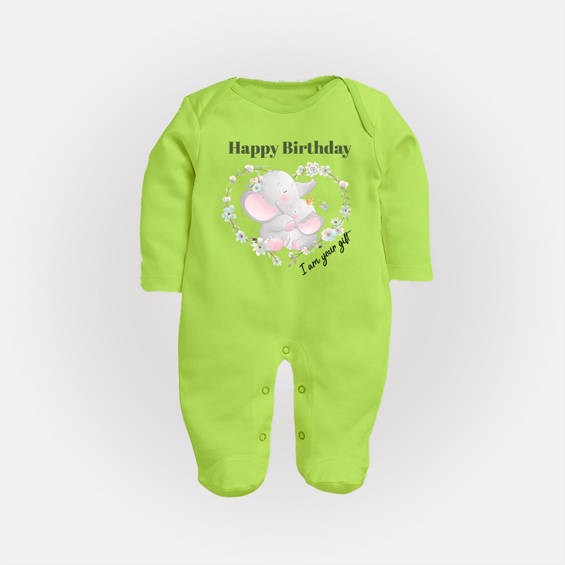 Celebrate Mommy with This Baby Sleep Suit/Full Sleeve Romper | Perfect for Photoshoot - LIME GREEN - New Born (Chest 7.5")