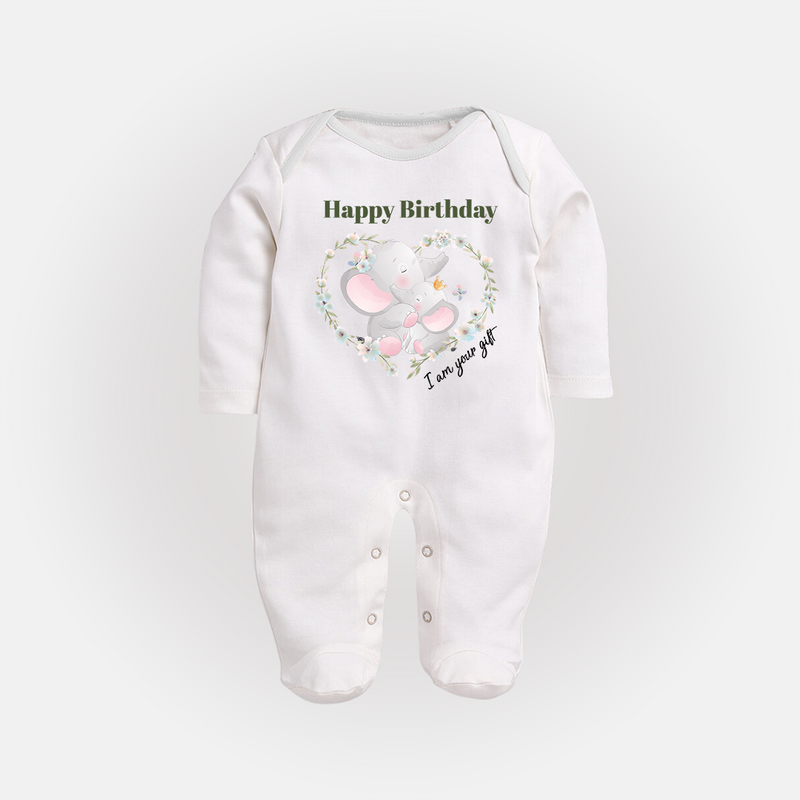 Celebrate Mommy with This Baby Sleep Suit/Full Sleeve Romper | Perfect for Photoshoot - WHITE - New Born (Chest 7.5")
