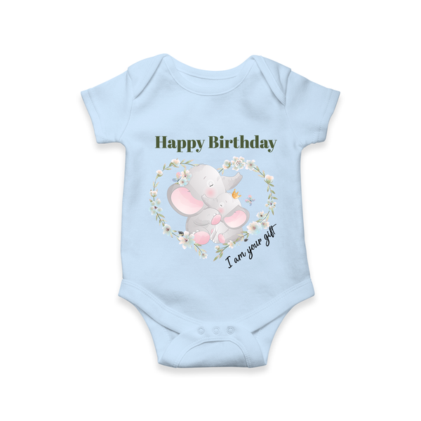 Celebrate Mommy with This Baby Romper/Onesie | Perfect for Photoshoot - BABY BLUE - 0 - 3 Months Old (Chest 16")