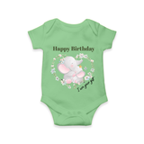 "Happy Birthday Mom - The Cutest Baby Romper For Heartfelt Memories" - GREEN - 0 - 3 Months Old (Chest 16")