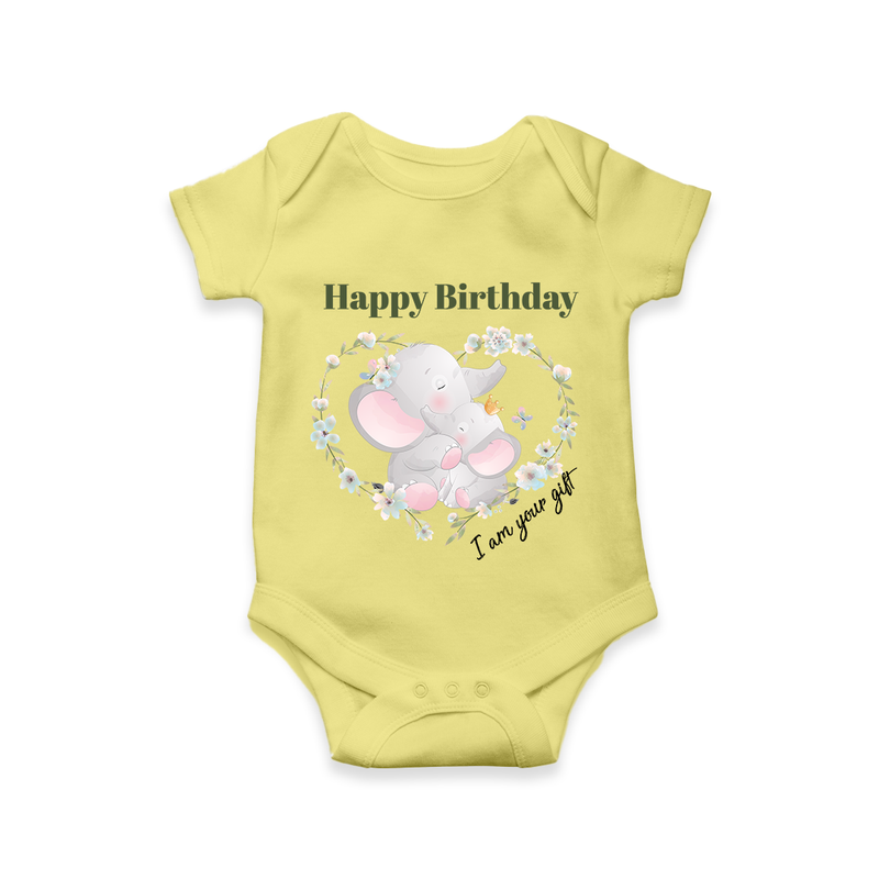 Celebrate Mommy with This Baby Romper/Onesie | Perfect for Photoshoot - PASTEL YELLOW - 0 - 3 Months Old (Chest 16")