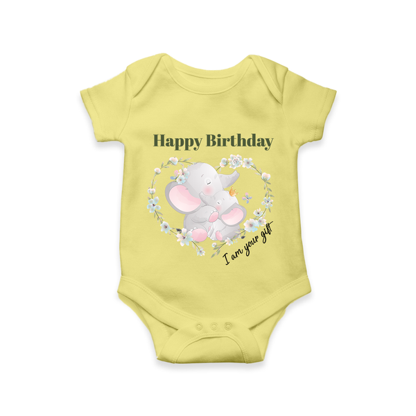 Celebrate Mommy with This Baby Romper/Onesie | Perfect for Photoshoot - PASTEL YELLOW - 0 - 3 Months Old (Chest 16")
