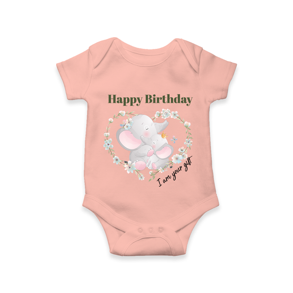 Celebrate Mommy with This Baby Romper/Onesie | Perfect for Photoshoot - PEACH - 0 - 3 Months Old (Chest 16")