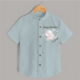 "Happy Birthday Mom - The Cutest Shirt For Heartfelt Memories" - ARCTIC BLUE - 0 - 6 Months Old (Chest 23")