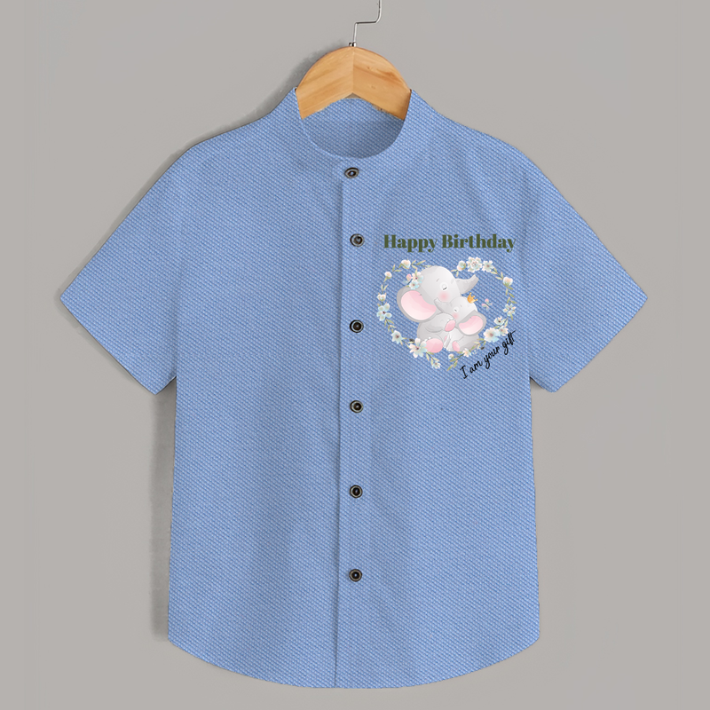 "Happy Birthday Mom - The Cutest Shirt For Heartfelt Memories" - SKY BLUE - 0 - 6 Months Old (Chest 23")